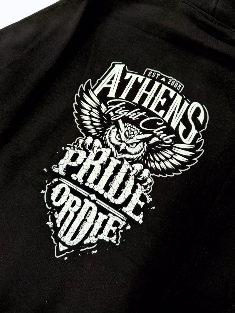 PRIDE OR DIE ATHENS FIGHT CLUB hoodie -black